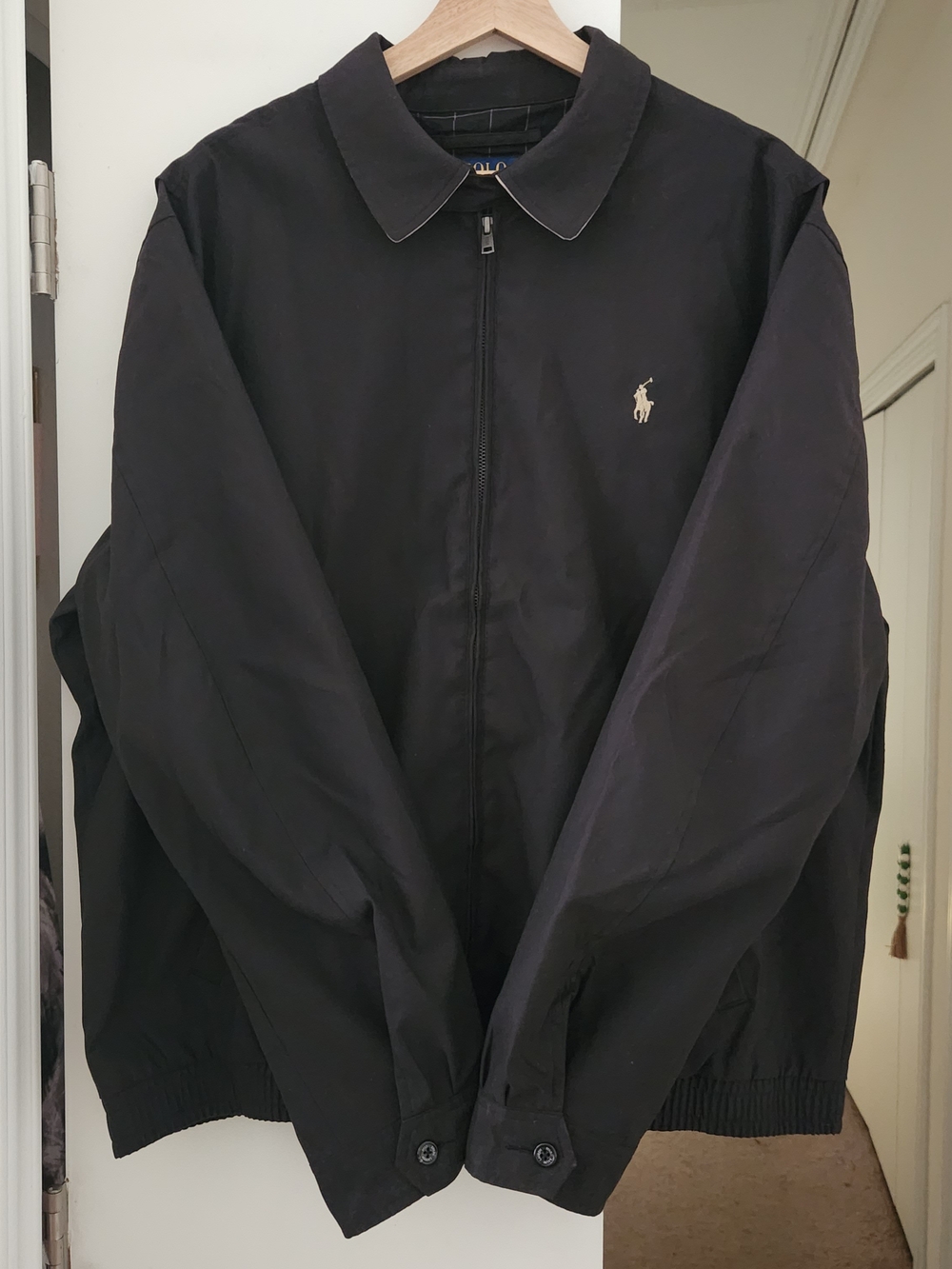 Polo Ralph Lauren Men’s XL Black Bi-Swing Poplin Windbreaker Jacket Coat